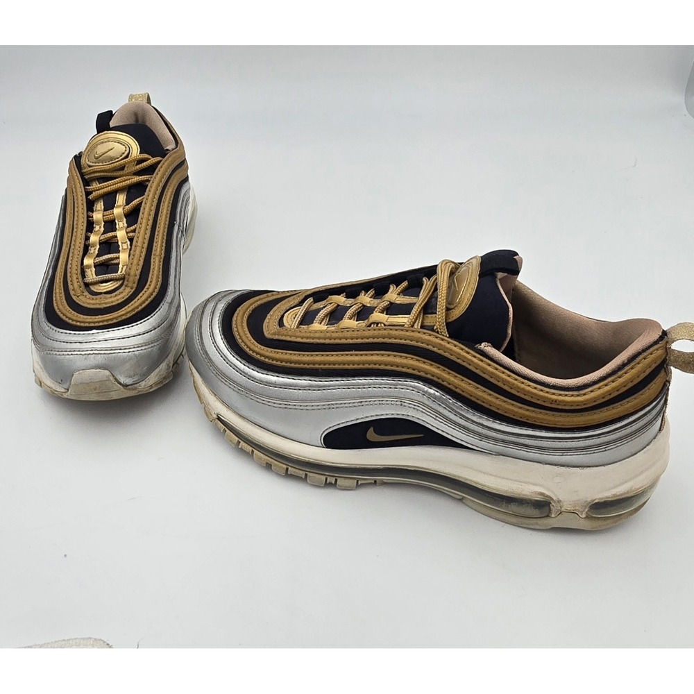 Nike Air Max 97 Metallic Gold Silver Training Shoes AQ4137-700 Womens Size‎ 7 - Picture 4 of 14